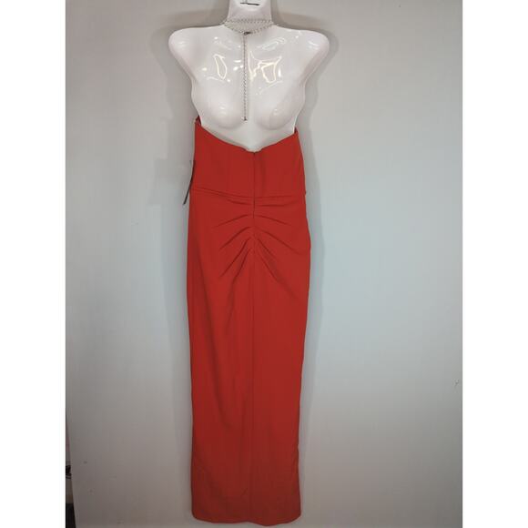 JS Collections Red Ruched Back V Neck Party Dress Women 2‎ NWT Valentine Holiday - Picture 10 of 14